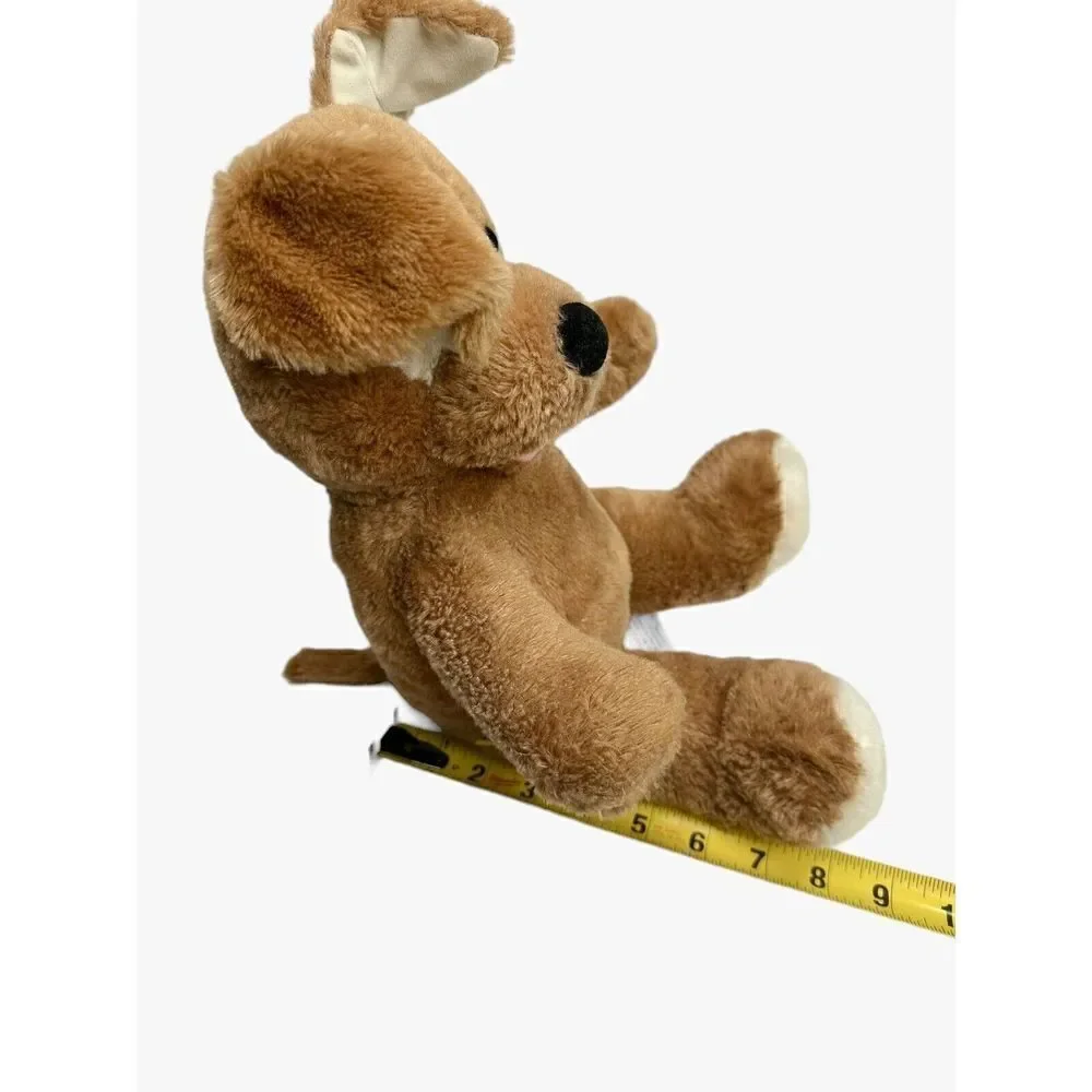 Build A Bear Sitting Dog Brown Tan With White Eye Patch Plush Stuffed Animal Toy